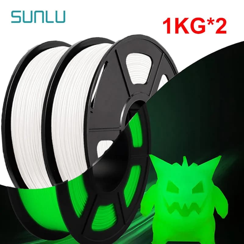 SUNLU 2KG PLA/Opaco/Light/Moor/Water/Water/Water/Water/Water Scratching 1.75 mm 1KG coil that lights in the dark 3D printer material