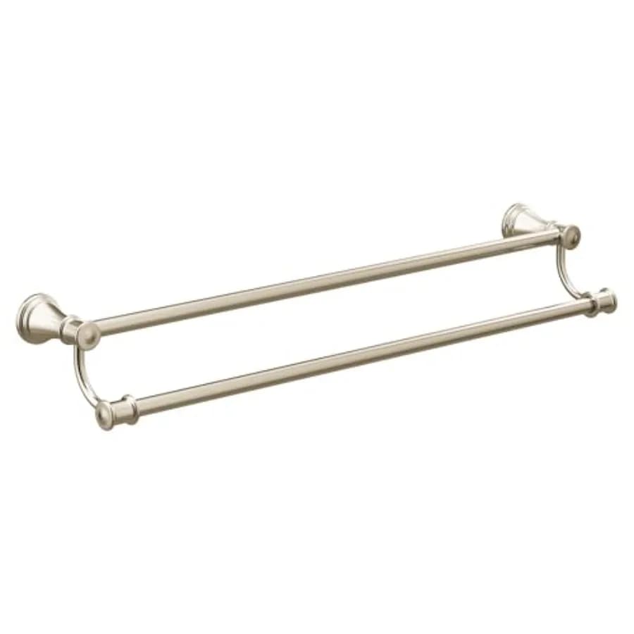 Portasciugamani Doppio da Bagno da 24 Pollici in Nichel Lucido per Bagni Moderni, Acciaio Inossidabile Durevole con Finitura Elegante, Ideale per T