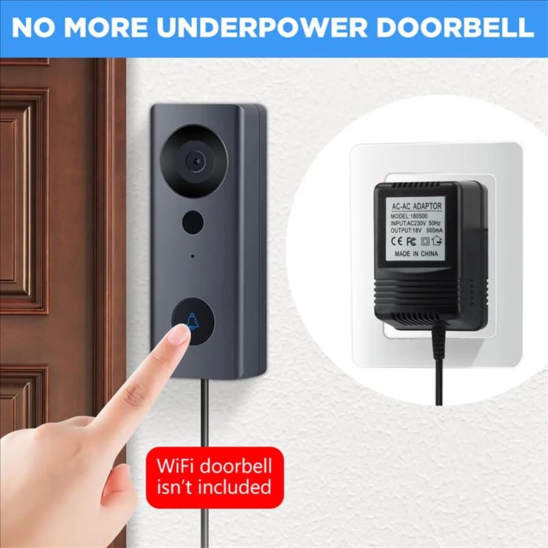 diSuperdeals di Transformer Adapter AC 2X 18 V Power Adapter for Wifi Smart Video Doorbell Video Camera Interphone Doorbell Spina UK