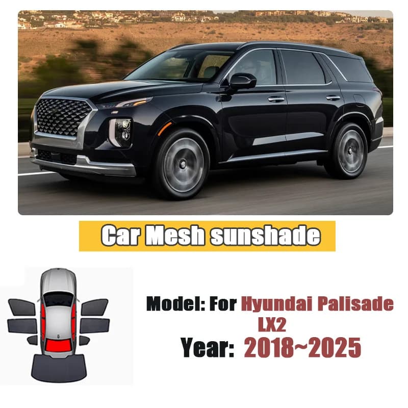Parasole per auto per Hyundai Palisade LX2 2018-2025, tendina a rete con protezione UV, tendina per parabrezza, accessori auto