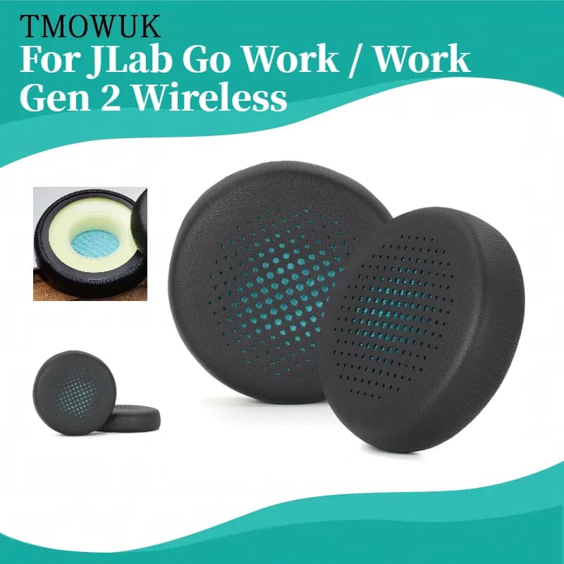 TMOWUK Cuscinetti auricolari di ricambio Cuscini Cuffie Paraorecchie Parti di riparazione per JLab Go Work / Work Gen 2 Cuffie da gioco wireless