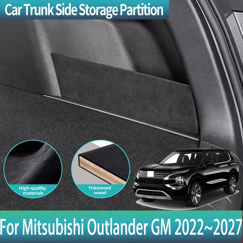 Divisorio Laterale per Bagagliaio Auto per Mitsubishi Outlander GM 2022~2027, Accessori Multifunzione per Organizzazione e Stoccaggio