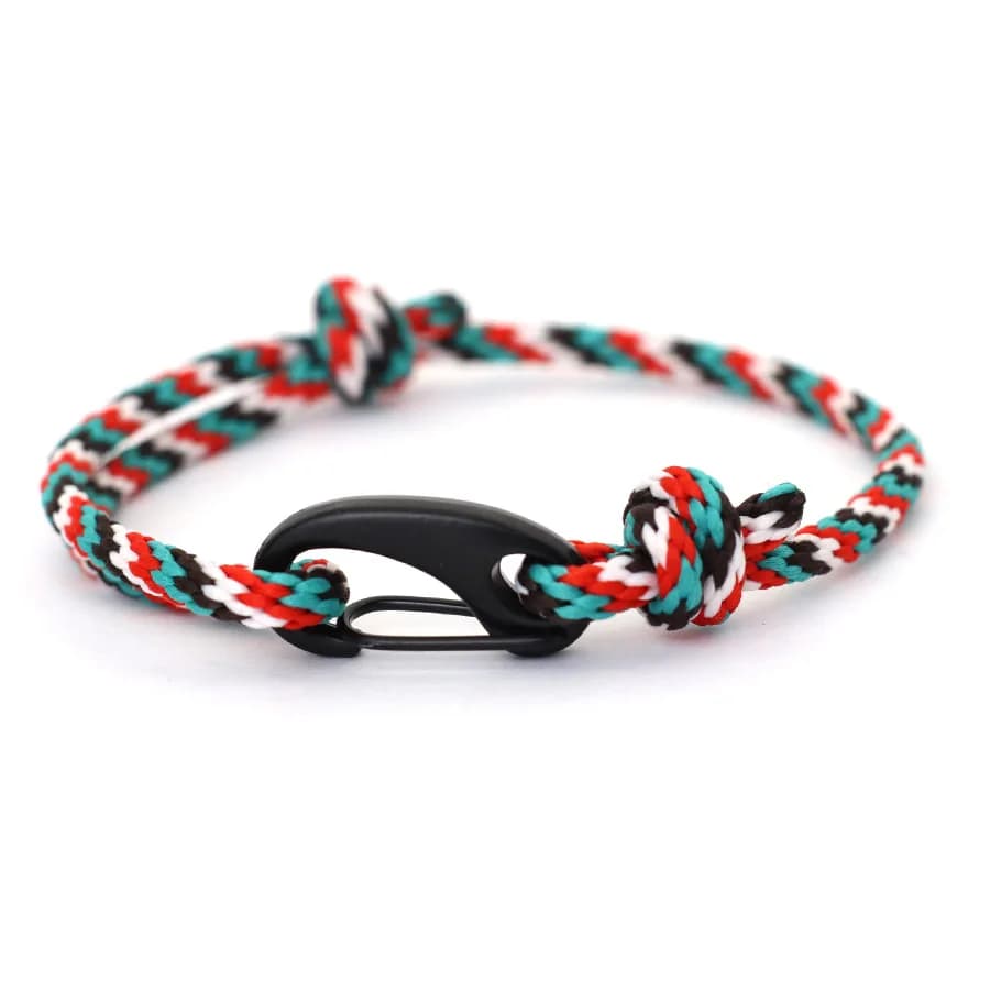 Bracciale a corda stile oceano per uomo Braslet nautico in tessuto marino Nero Corda da arrampicata regolabile Braclet Beach Pulseria Homme