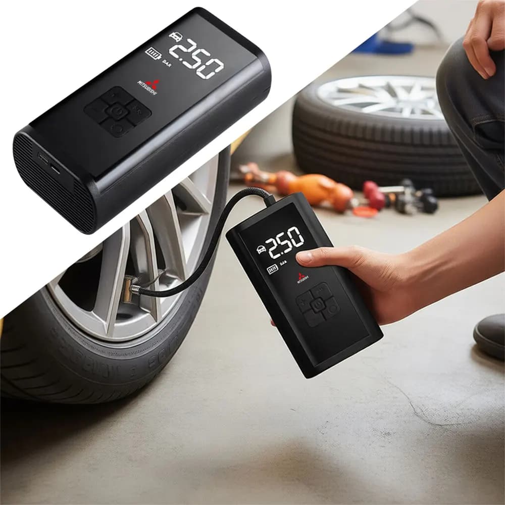 Car Wireless Air Pump Air Compressor Tire Ball Inflator Led Light Tire Inflator Electric For Mitsubishi Lancer Car Wheel hubcap