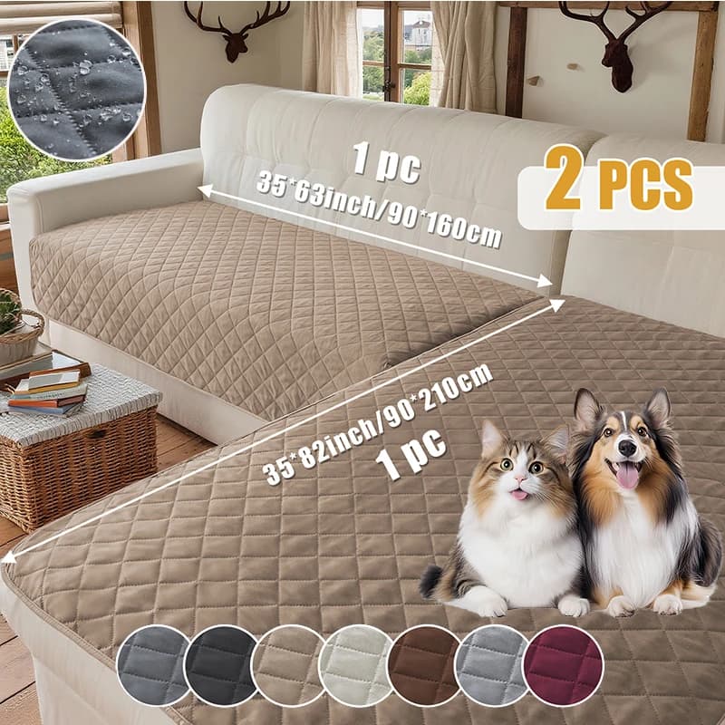 2 pz/set Resistente All'acqua Divano Coprisedile a Forma di L Pet Divano Zerbino Antiscivolo Cani Copriletto Materasso Protezioni Mobili Soggiorno