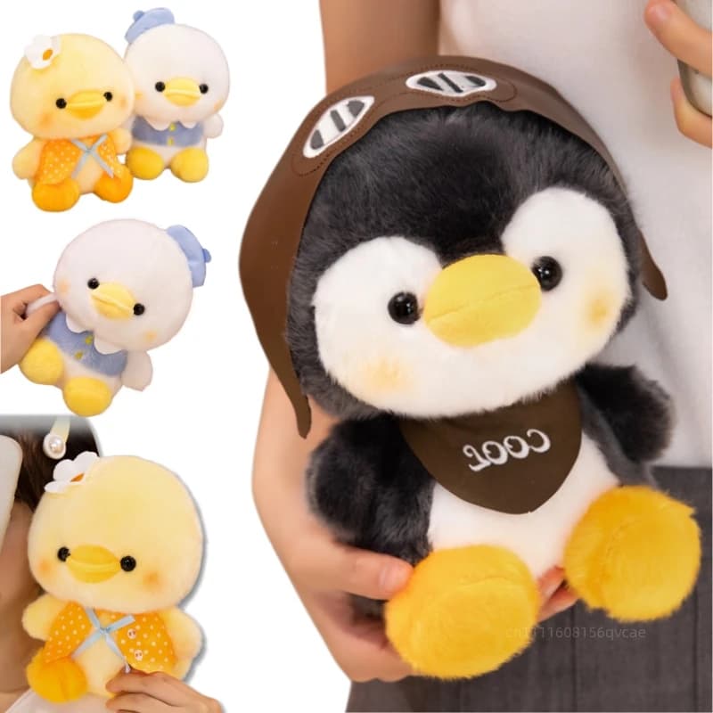 20cm Kawaii Fun Duck Plush Doll Soft Yellow Chicken Navy Penguin Good Friend Animal Stuffed Toy Home Decoration Boys Girls Gifts