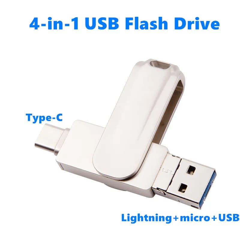 4 in 1 TYPE-C per telefono cellulare chiavetta USB per telefono pad 64GB Memory Stick 32GB Pen Drive 16GB Pendrive 128GB 256gb U Disk