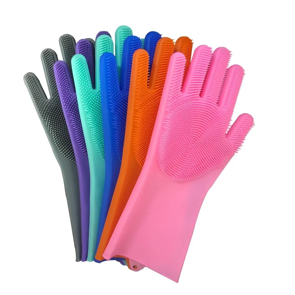 1 PAIO di guanti per la pulizia in silicone/PVC, guanti multifunzione in silicone per lavare i piatti, per la cucina domestica