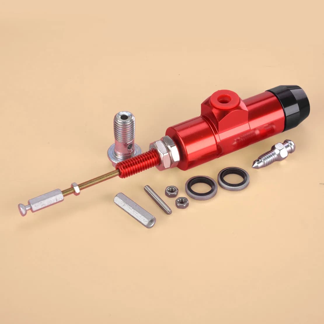 Cilindro Pompa Freno Idraulico Universale Rosso per Moto ATV Dirt Bike