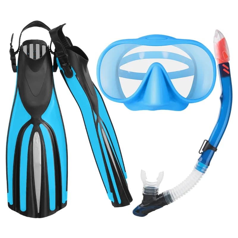 Scuba Diving Mask Set, Snorkel with Fins, Underwater Sports Equipment for Professional Swimming FreeDiving Use