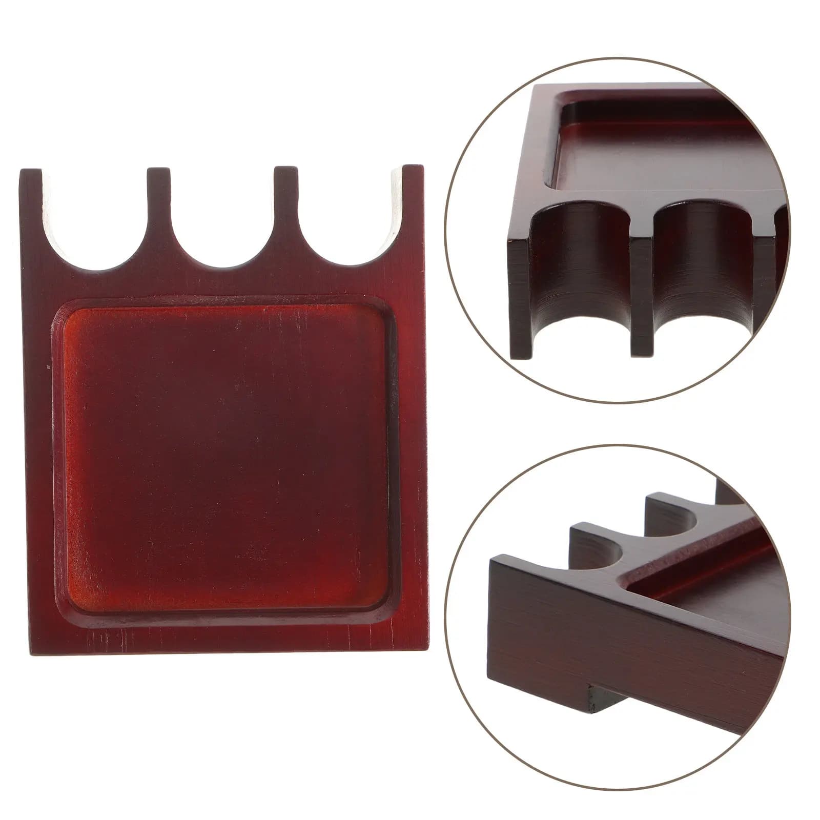 3-Slot Minimalist Wooden Pool Cue Rack Portable Table Cue Holder for Billiards Accessories Stick Rest Rack for Billiard