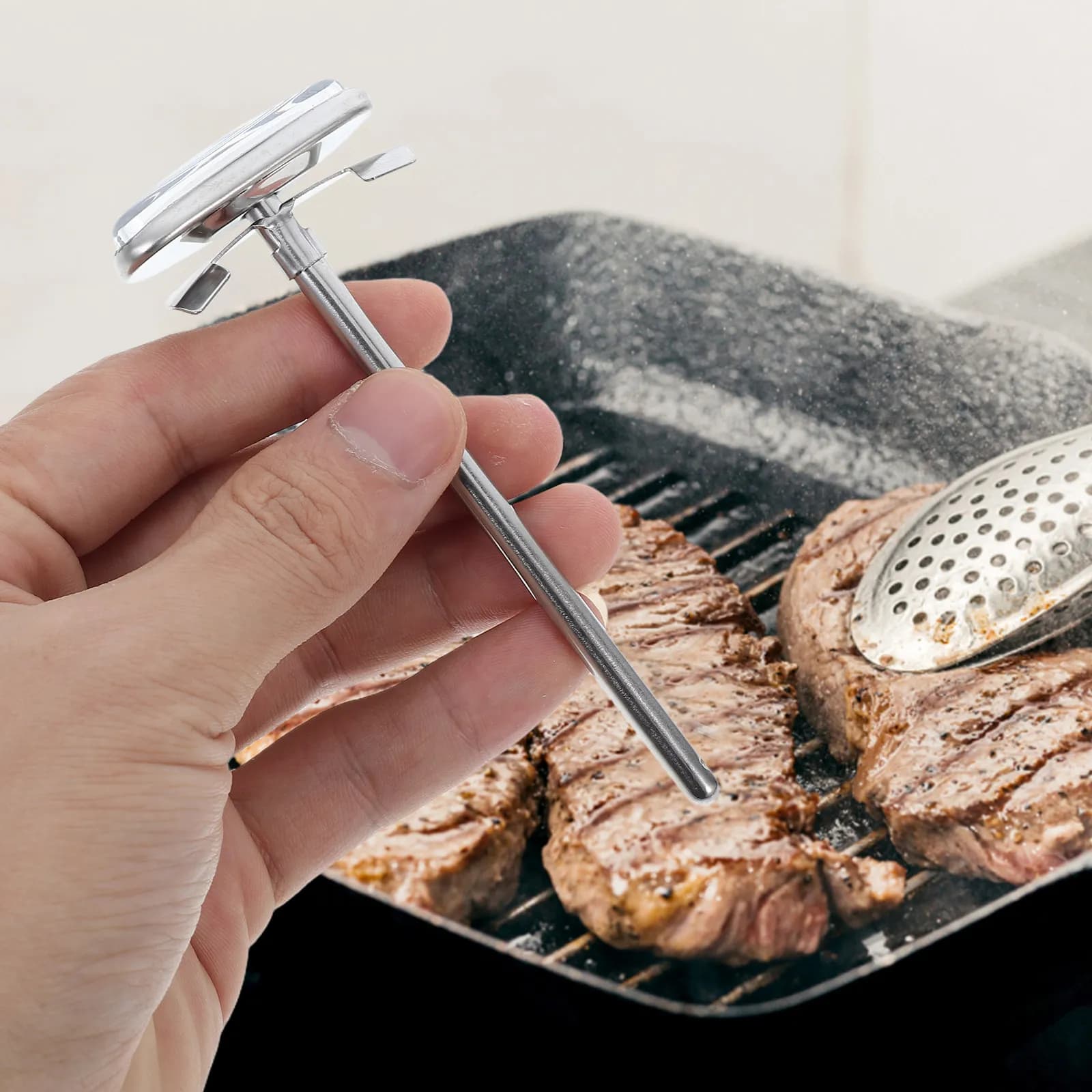 Termometro da Cucina in Acciaio Inossidabile per Frittura, Olio, Tacchino, Zucchero, Grasso, Griglia, Forno, Carne, Bistecche, Alimenti