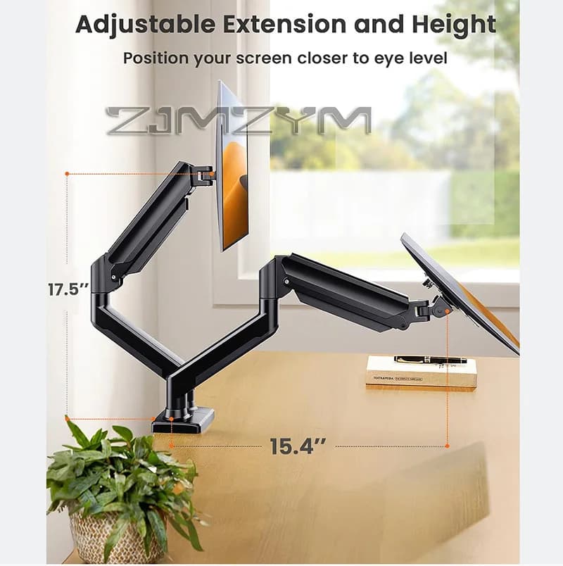 32 inch adjustable double screen support, support supports 360 ° Swivel screen, bracket suitable for home office