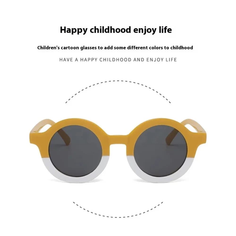 2025 Nuovi occhiali da sole per bambini, occhiali da sole con montatura rotonda per ragazze, occhiali da sole personalizzati per protezione solare per bambini, moda versatile