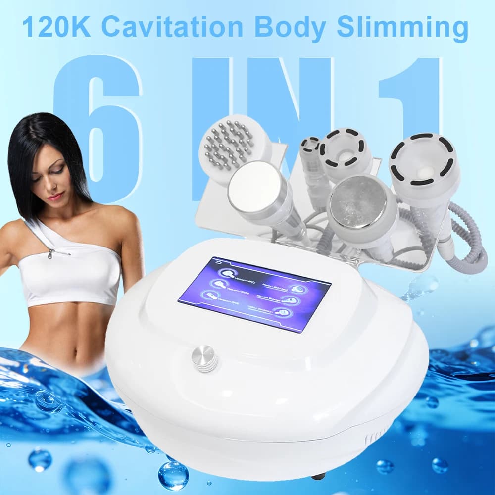 6 in 1 120K Cavitazione Macchina per massaggio sottovuoto Modellamento del corpo Perdita di peso Lifting del viso Anticellulite Macchina per la bellezza Cura della pelle
