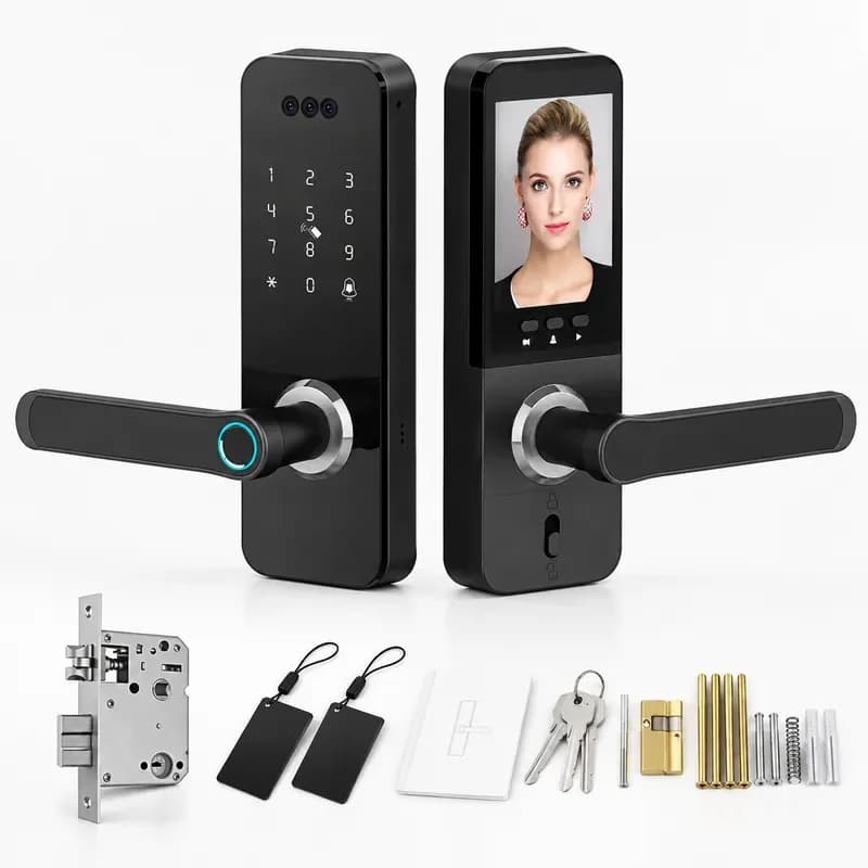 Household Facial Recognition Lock Cat Eye Capture Password Electronic Smart Multi National Voice Fingerprint Lithium