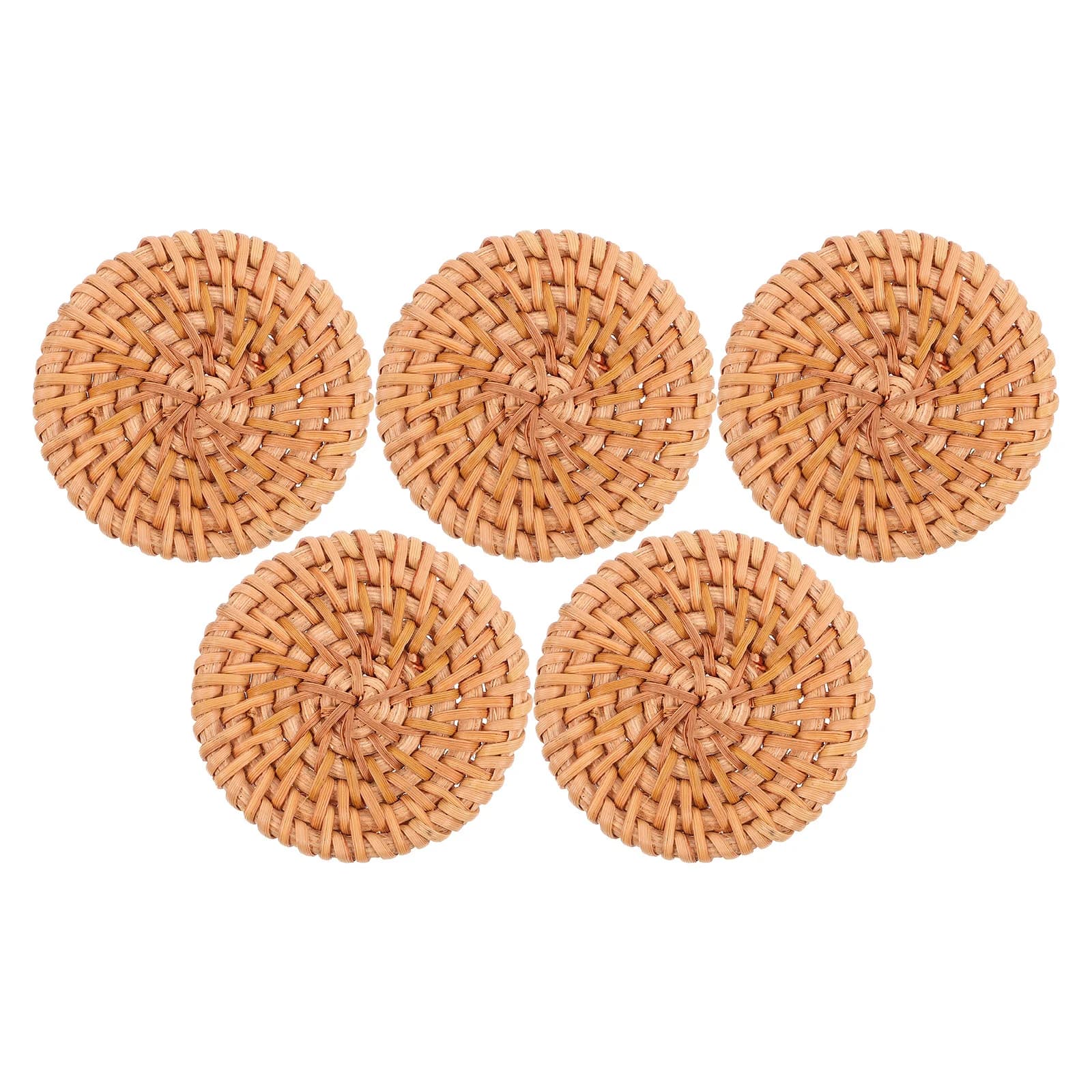 5 4,5 cm braided rattan round discs, handmade Boho pendants for jewelry, earrings, necklaces, brown accessories