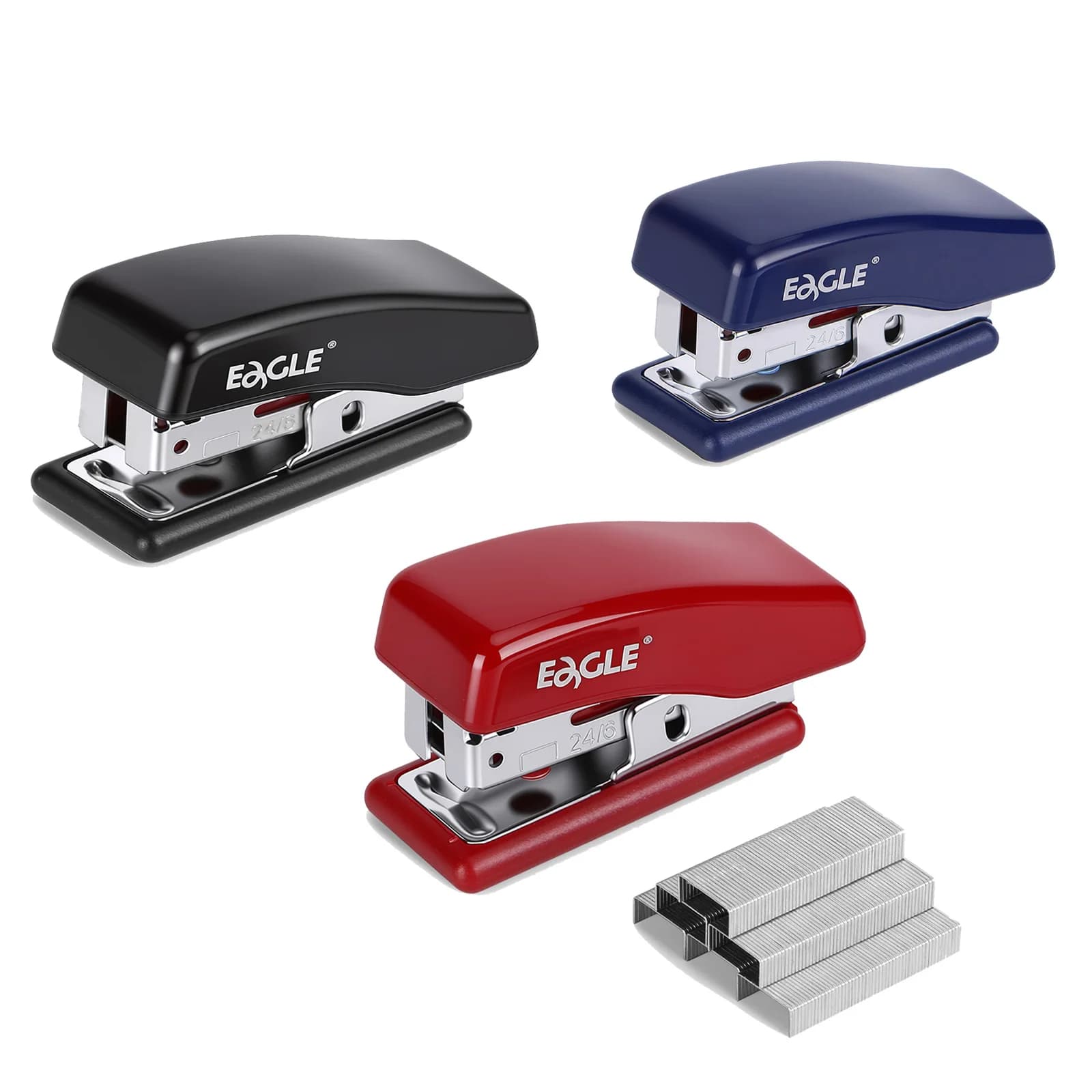 EAGLE Mini Stapler with 1000 Free Staples,Built-in Stapler Remover 10-Sheet Capacity,Durable ABS for Home Office School Crafts