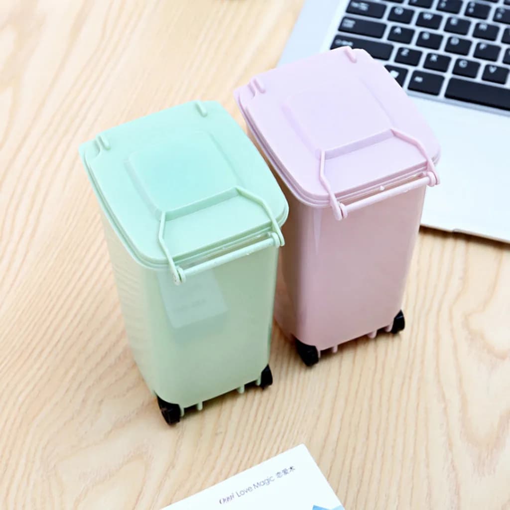 Cestino per Rifiuti in Plastica, Mini Contenitore da Scrivania, Uso Quotidiano, Multifunzione, Portapenne, Organizzatore per Ufficio, Decorazione per la Casa