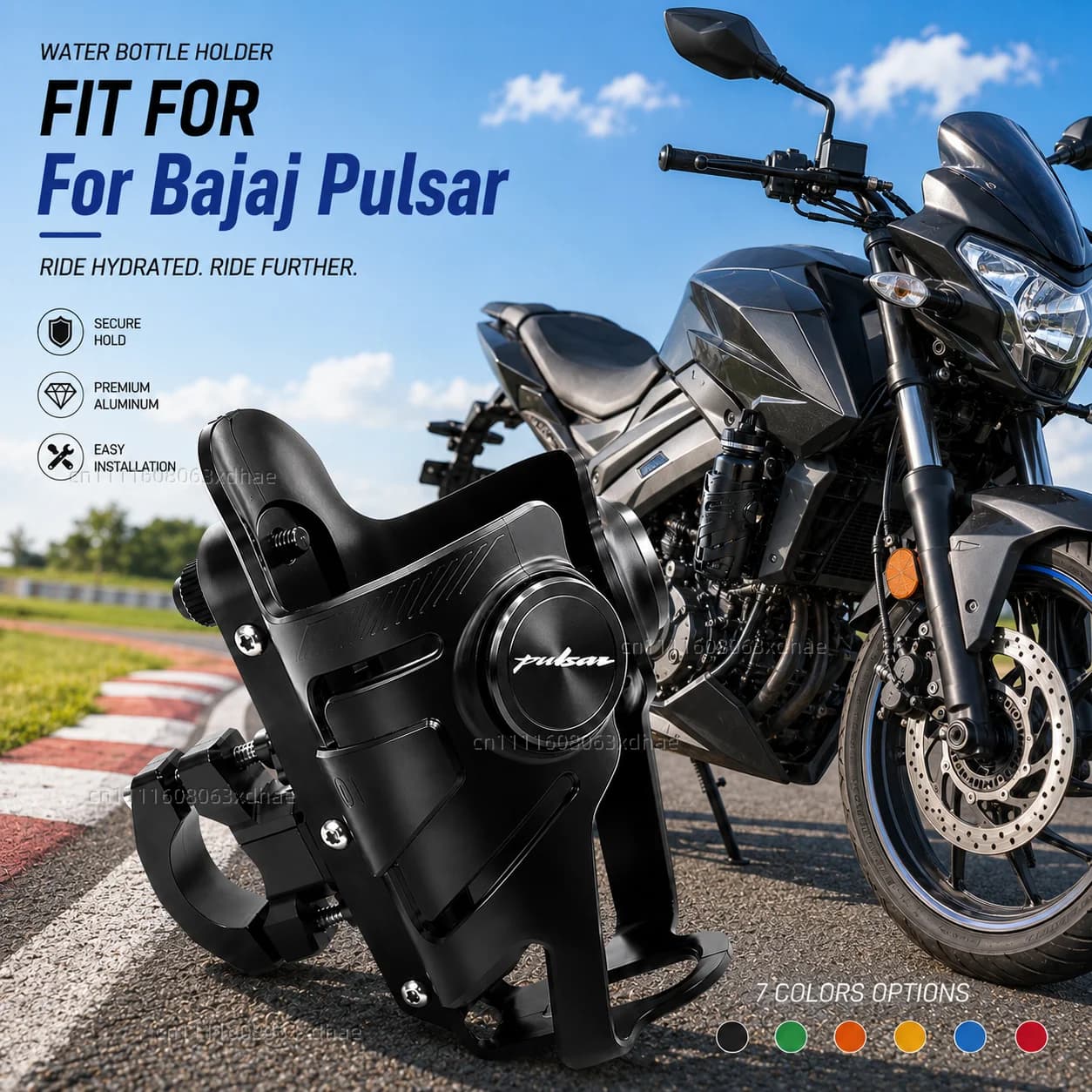 Supporto per Bottiglia d'Acqua per Moto Bajaj Pulsar 200 NS/200 RS/200 AS, Accessorio per Porta Bevande, Tazze e Bicchieri