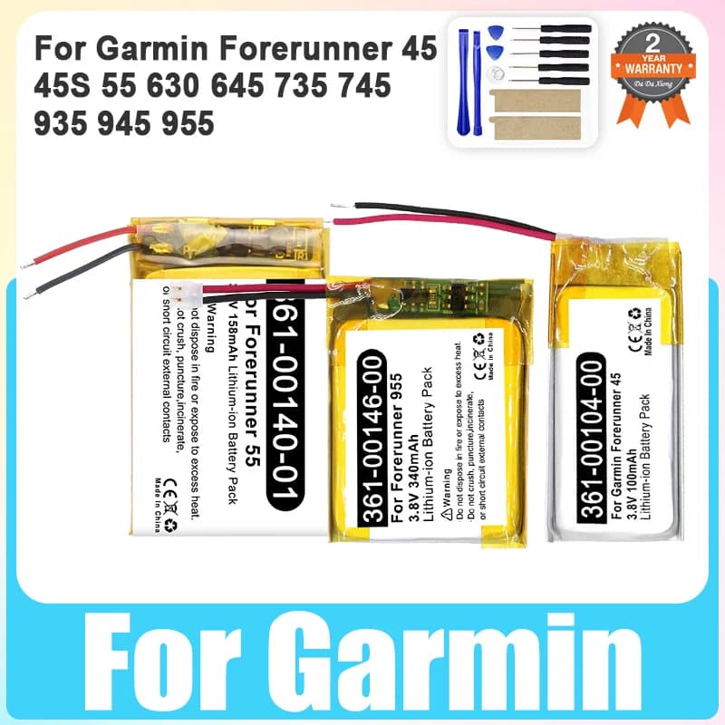 Batteria di ricambio nuovissima per Garmin Forerunner 45 45S 55 935 945 955 645 735 745 Forerunner45S