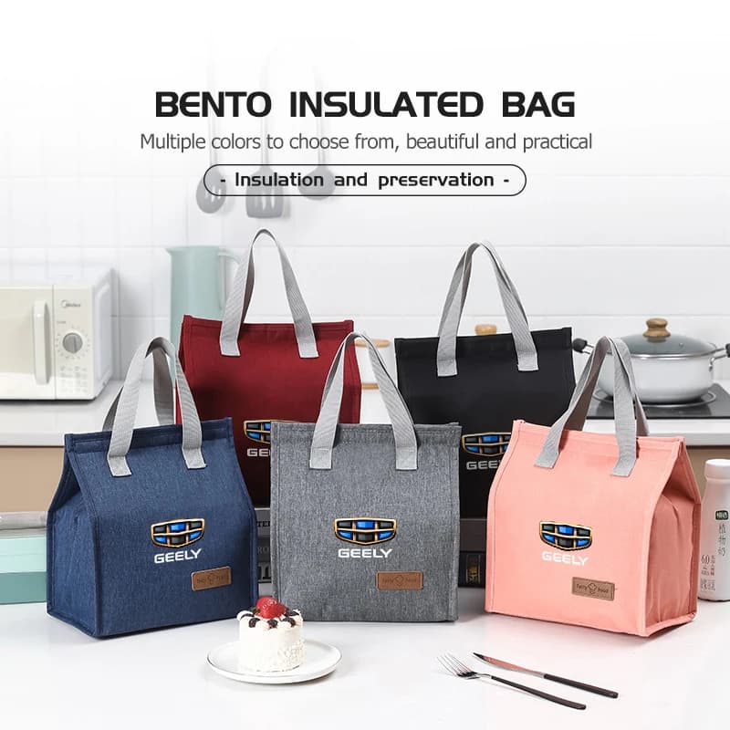 Car Lunch Thermal Box Bento Insulated Bag Storage Handbag For Geely Atlas Boyue NL3 X6 EX7 Emgrand X7 SUV GT GC9 Borui