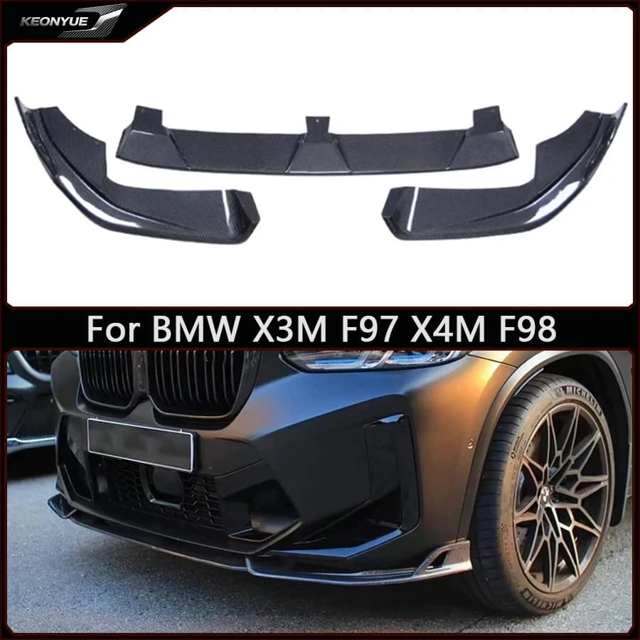 For BMW X3M F97 X4M F98 2022+ Carbon Fiber Front lip Car Front Bumper Diverter Spoiler Diffuser chin Car Accessories Body Kit