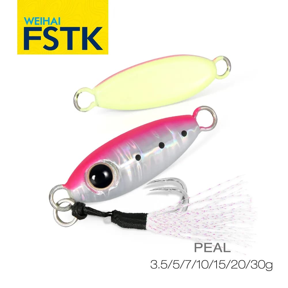 FSTK Micro jig Shore Casting Jigging Cucchiaio 3.5G 5G 7G 10G 15G Rockfishing Lenta Goccia Micro Cast Metal Jig Esca per la pesca in acqua salata