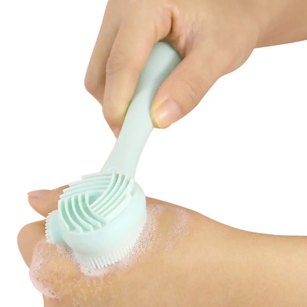 Set di 2 Spazzole per Pulizia Viso in Silicone, Doppia Testa Multiuso per Miscelare Maschere e Rimuovere il Trucco, Portatili per Pulizia Profonda