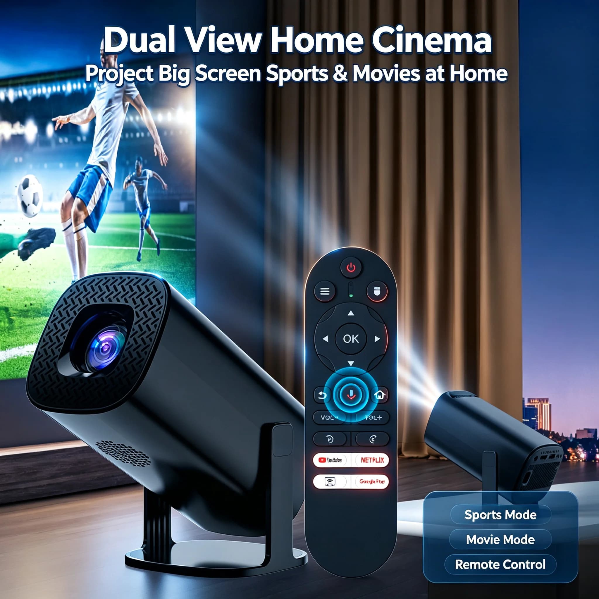 P30 Ultra Native 1080P Projector 4K Decode Dual Band WiFi Bluetooth Auto Keystone Portable Game Smart Projector for Bedroom Camp