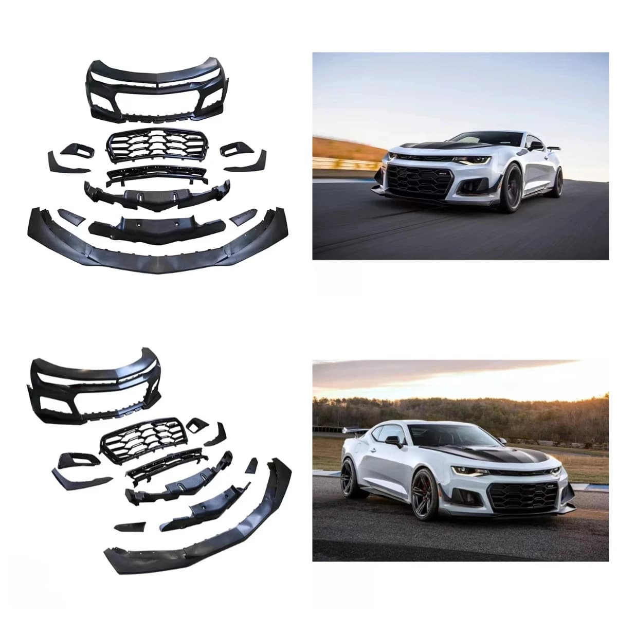 Kit Carrozzeria Stile 1LE STROVAN: Front bumper, Rear diffuser, Side miniskirts, Spoiler - Auto Accessories for Camaro 2016-2018 5th Generation