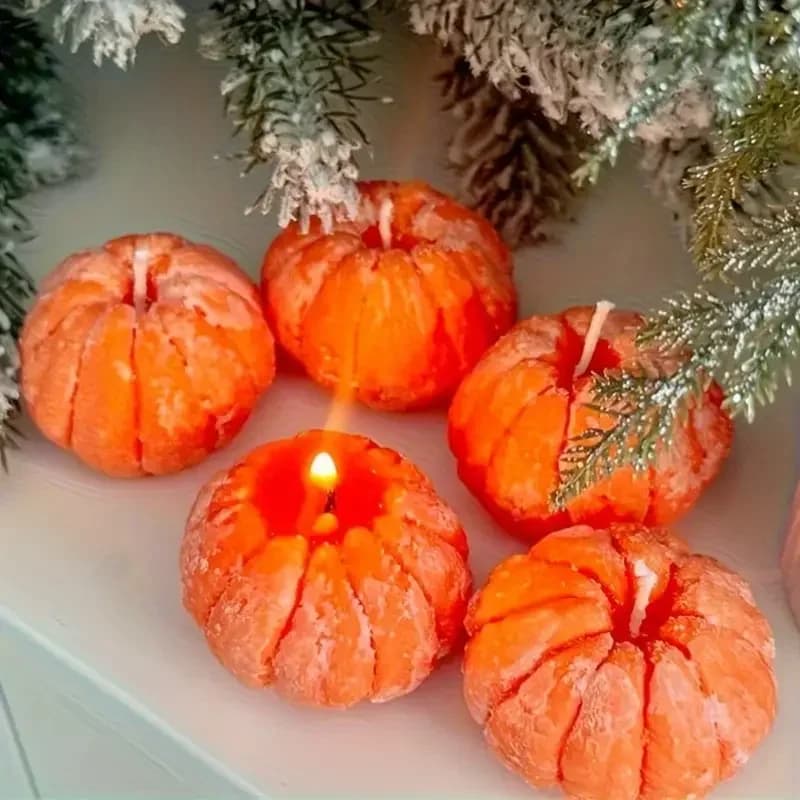 Stampo per Candele Arancione Non Tossico, Facile da Sformare, per Creazione Candele Fai-da-Te, Decorazioni per Compleanni, Halloween, Ringraziamento, Natale
