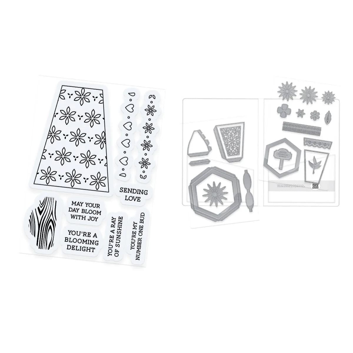 Nuovo grazioso vaso per piante fustelle in metallo e timbri trasparenti per la decorazione del calendario di biglietti d'auguri di compleanno di scrapbooking fai da te