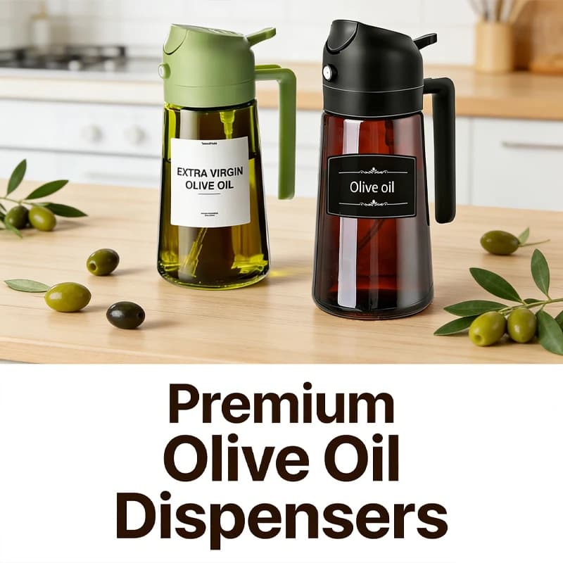 Glass Oil Dispenser and Sprayer 2-in-1, 16oz/470ml, Antigoccia, for Kitchen, Air Fryer, Barbecue, Oven Cooking, Salads
