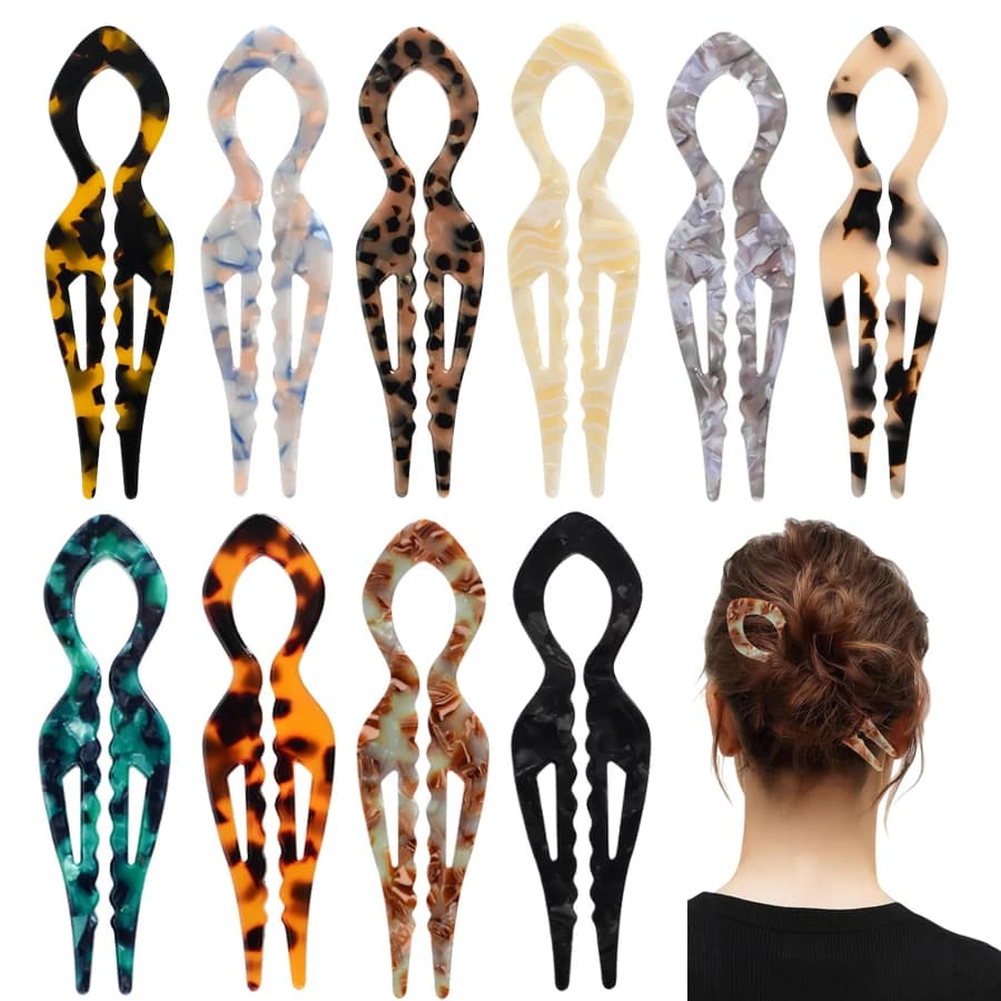 4 pezzi di forcina per capelli a coda di pesce acetica di nuovo stile, forcina elegante e alla moda per donna, perfetta per fermagli per acconciature a panino
