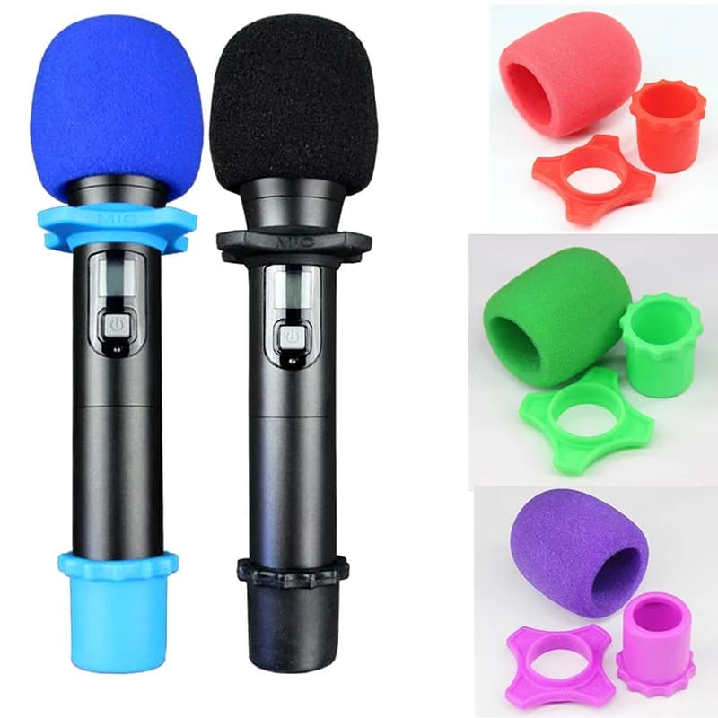 Anti-rolling ring for hotproof microphone, support for lower rod protection for microphone, foam cover for microphone windscreen