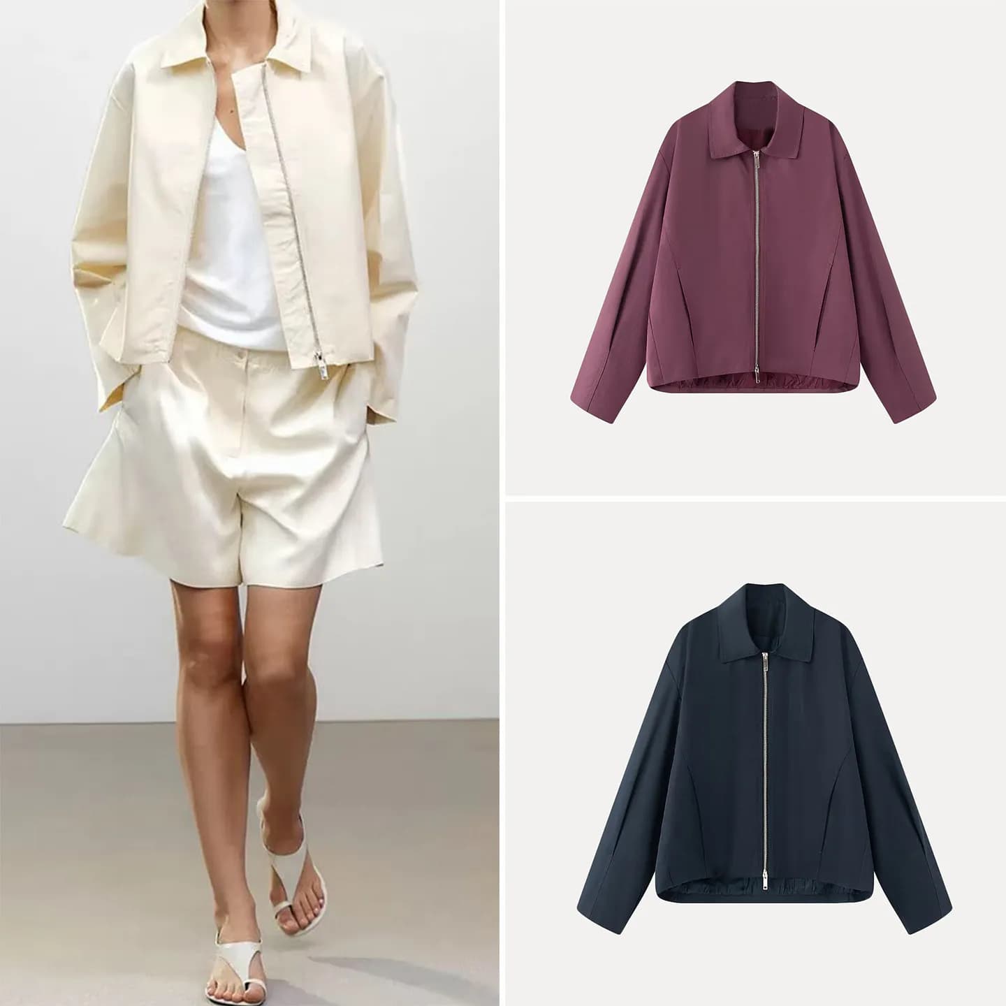 Fashionable Pilot Jacket Outerwear Women's Summer 2026 Turn-down Collar Long Sleeve Standard Fit European Style ZADATA