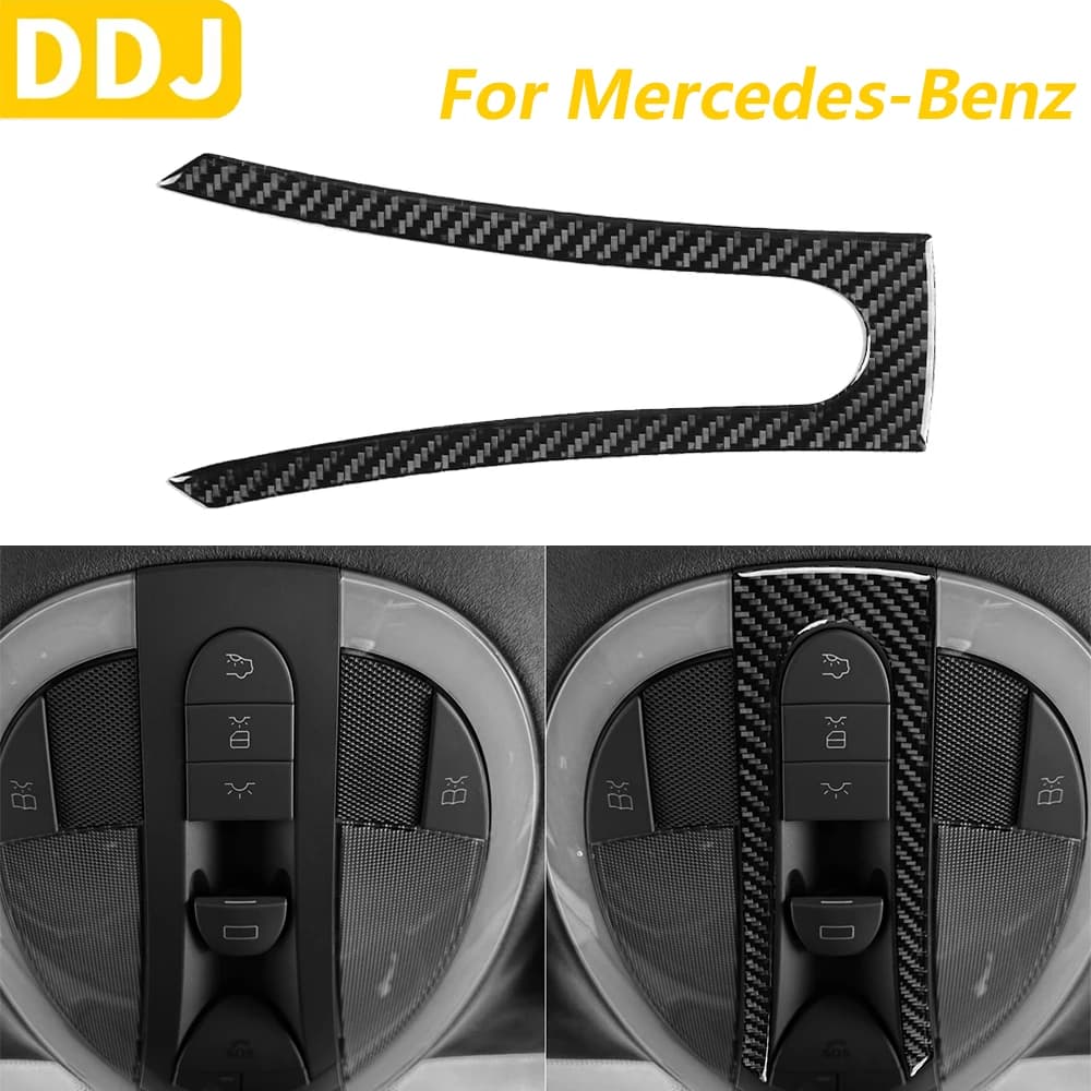 For Mercedes-Benz E Class W211 2003-2009 In Carbon Fiber Front Headset Reading Light Lamp Cover Panel Accessories Auto Adhesive