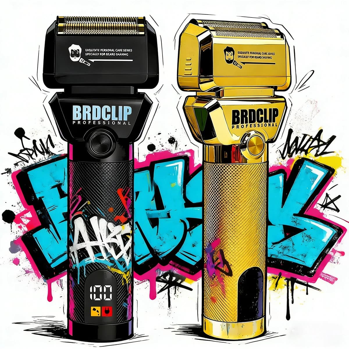 BRDCLIP BRD-363 Barbiere Professional Electric Razor in Golden Titanium Refinish for Hair and Barbary Man