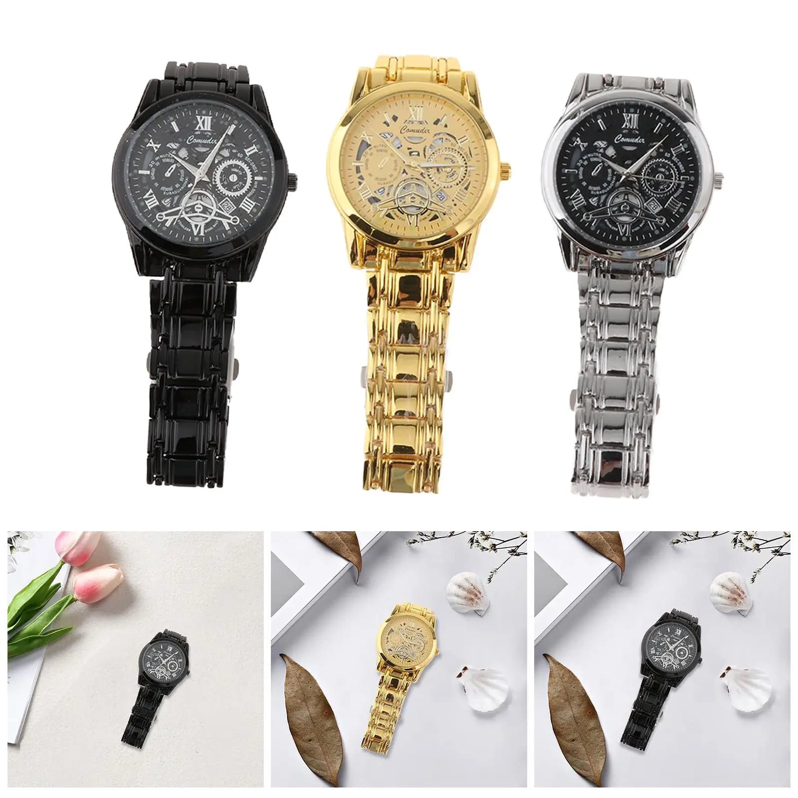 Men's Wrist Watch Quartz Fashion Casual Alloy Strap Multifunctional Alloy Guscio for Friends' Birthday Ceremony