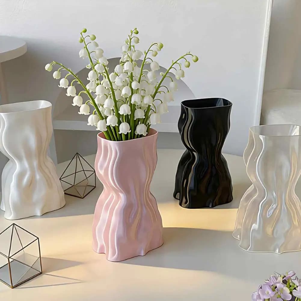 3D Printed Flower Vase, Modern Minimalist Vase Home Decor, Creative Floral Arrangement Vase for Flowers Artificial Plant Holder