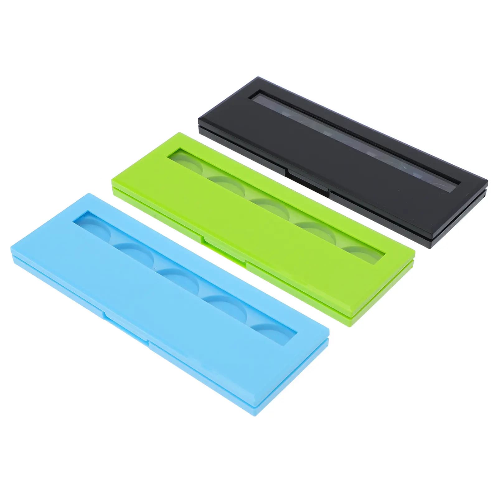 Set di 3 Contenitori Vuoti Multi-Scomparto per Cosmetici, Professionale Porta Ombretti, Organizer Portatile per Trucco Fai-da-Te per Uso in Movimento