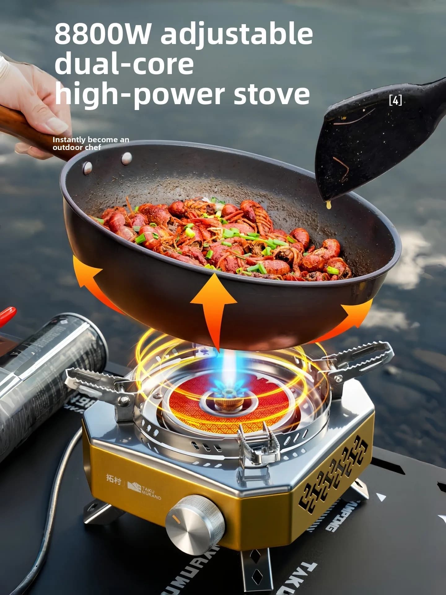 Portable Outdoor Camping Cassette Stove Windproof Direct Spray Gas Stove Boiling Water Tea Brewing Wilderness