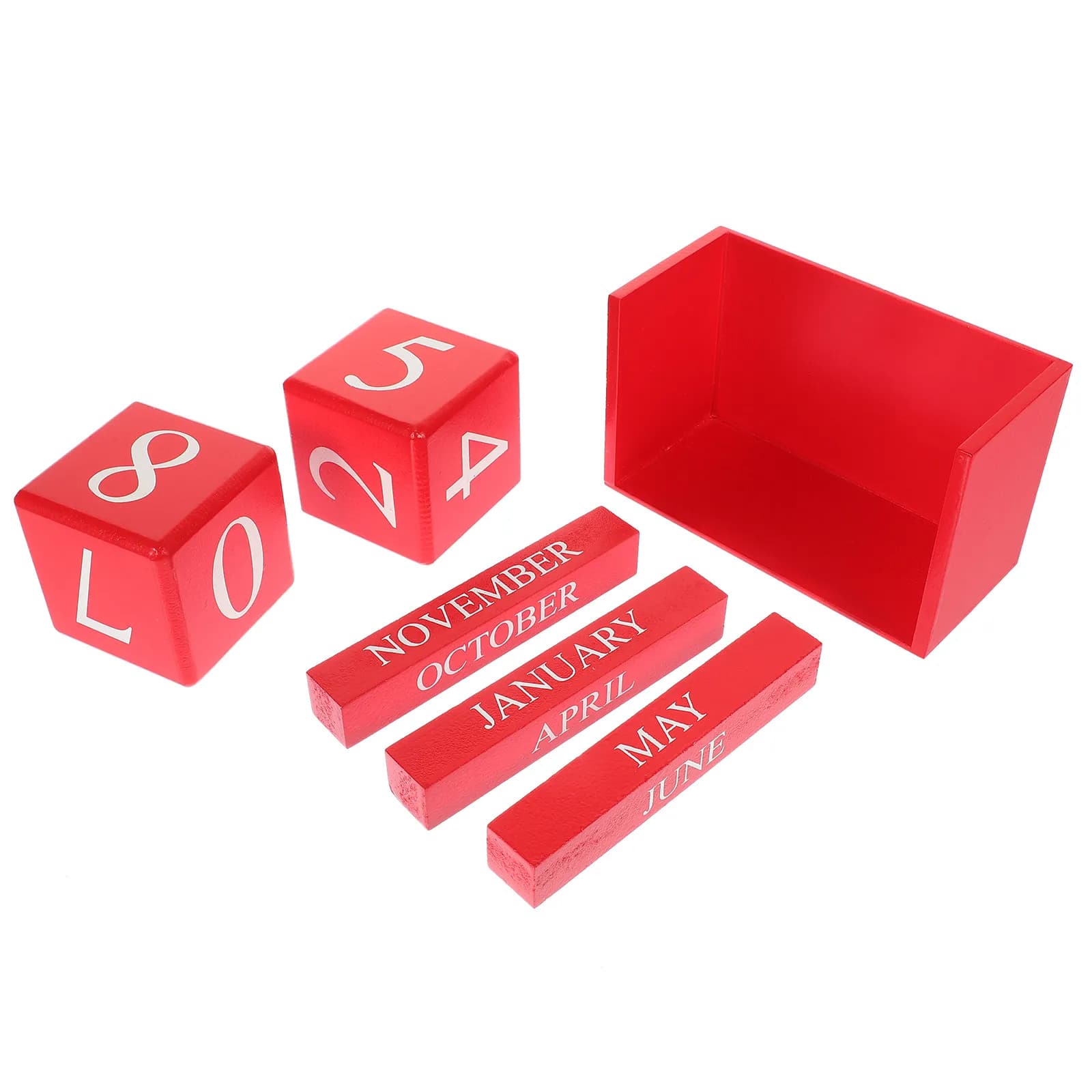 Calendario Perpetuo da Tavolo in Legno, Calendario a Blocchi, Accessorio Decorativo per Casa e Ufficio, Forniture per Ufficio e Casa
