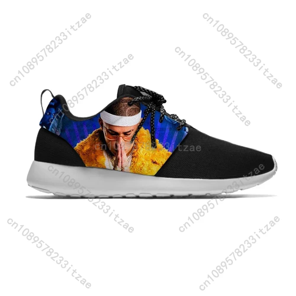 Bad Bunny Hip Hop Rapper Rapper Rap Music Funny Sports Running Shoes Casual Breathable Lightweight 3D Print Man Woman Sneakers