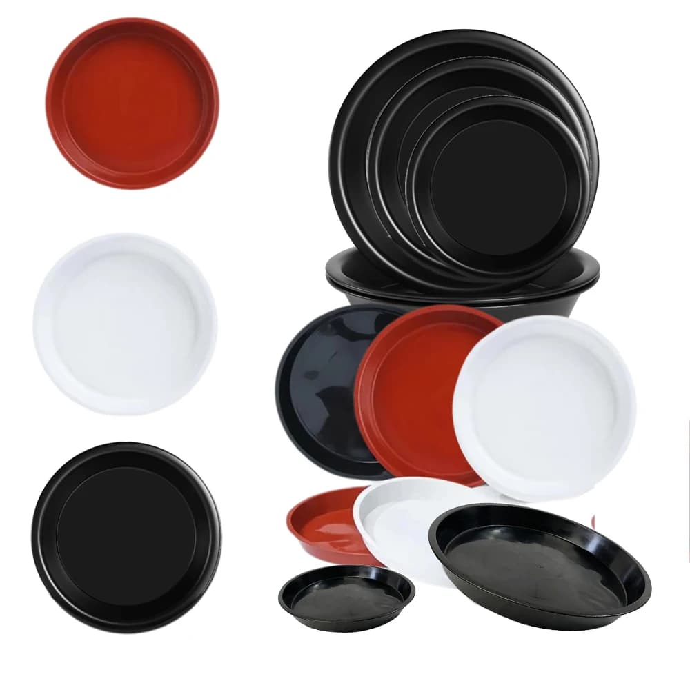 3-5PC Durevole Piattino per piante in plastica Marrone Bianco Nero 14-30cm Rotondo Vassoio per piante a goccia Vaso di fiori Indoor Outdoor Home Garden Supplie