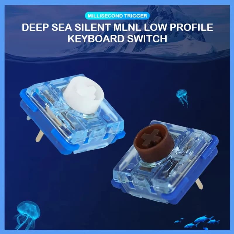Kailh Deep Sea Silent Low Profile Keyboard Switch Mechanical Keyboard for Deep Sea Island Whale landing MINI 1353Hitbox