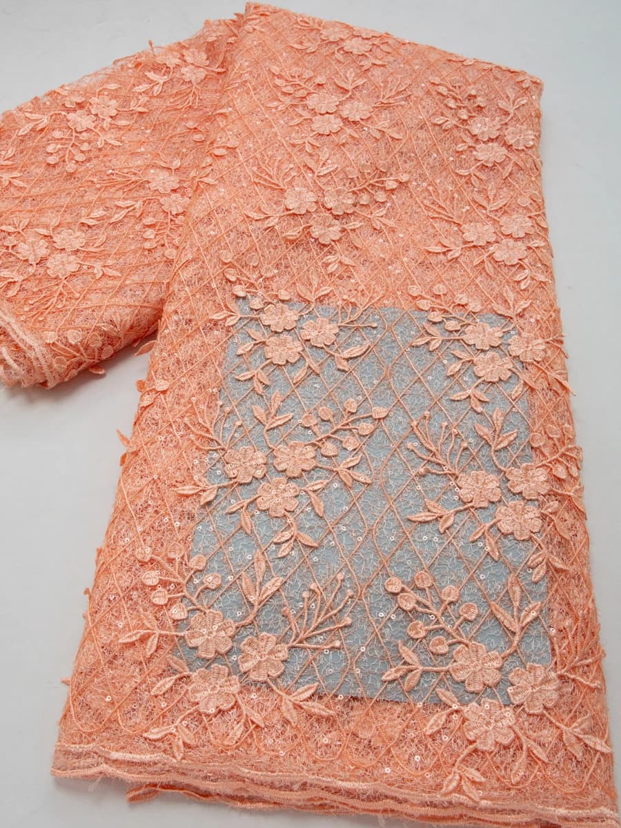 Tessuto in pizzo francese con paillettes, abiti da sera di lusso, pizzo in tulle africano nigeriano per cucito femminile, 5 iarde 4770