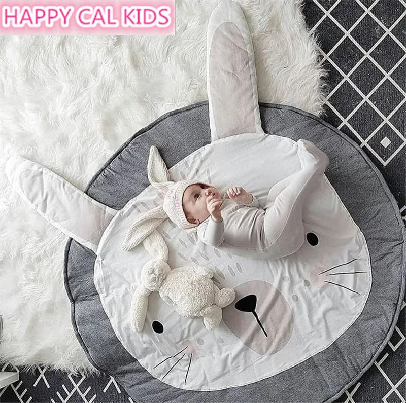 Tappetino da Gioco per Bambini in Puro Cotone con Motivo Leone, Tappeto Rotondo per Neonati, Tappeto per Bambini, Coperta per Passeggino, Tappeto per Casa e Camera da Letto
