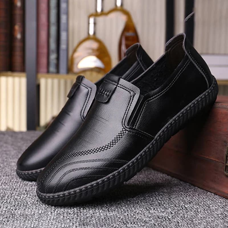 Nuove Scarpe Casual da Uomo in Pelle PU, Mocassini Antiscivolo Traspiranti per Camminata, Ufficio e Guida